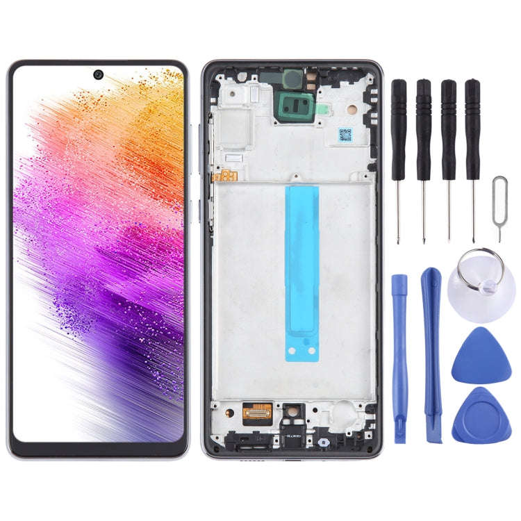 For Samsung Galaxy A73 SM-A736B TFT LCD Screen Digitizer Full Assembly with Frame (Black)
