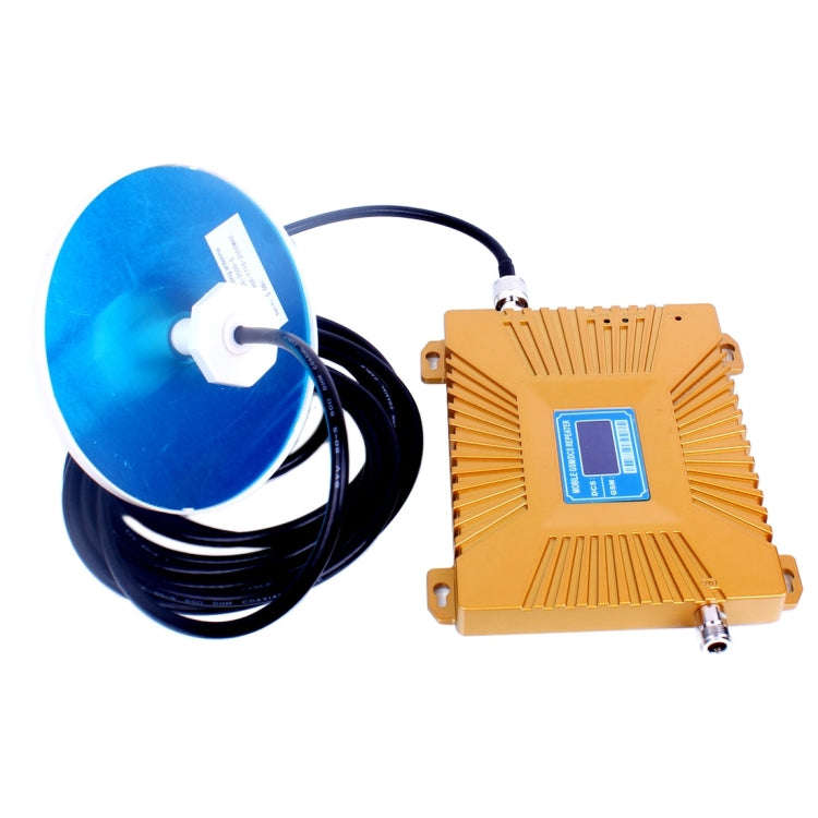 GSM900 / DCS1800MHz Mini Mobile Phone LCD Signal Repeater with Logarithm Periodic Antenna(Gold)