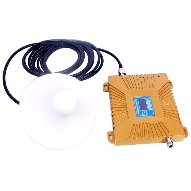 GSM900 / DCS1800MHz Mini Mobile Phone LCD Signal Repeater with Logarithm Periodic Antenna(Gold)