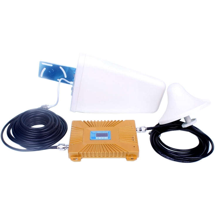 GSM900 / DCS1800MHz Mini Mobile Phone LCD Signal Repeater with Logarithm Periodic Antenna(Gold)