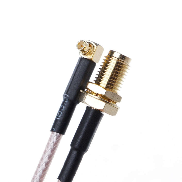 RG316 SMA Female to MMCX Right Angle Male Braid Cable, Length:15cm