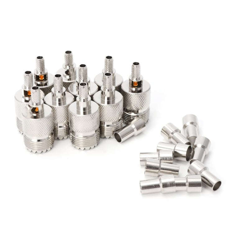 10 Sets UHF Female Jack Crimped RF Connector Coaxial Adapter for 5mm RG58 RG142 / 3D-FB&#160;Cable