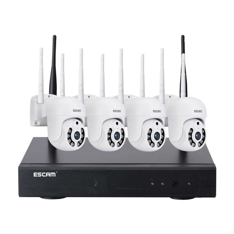 ESCAM WNK714 3.0 Million Pixels 4-channel HD Dome Camera NVR Wireless Monitoring Kit, EU Plug
