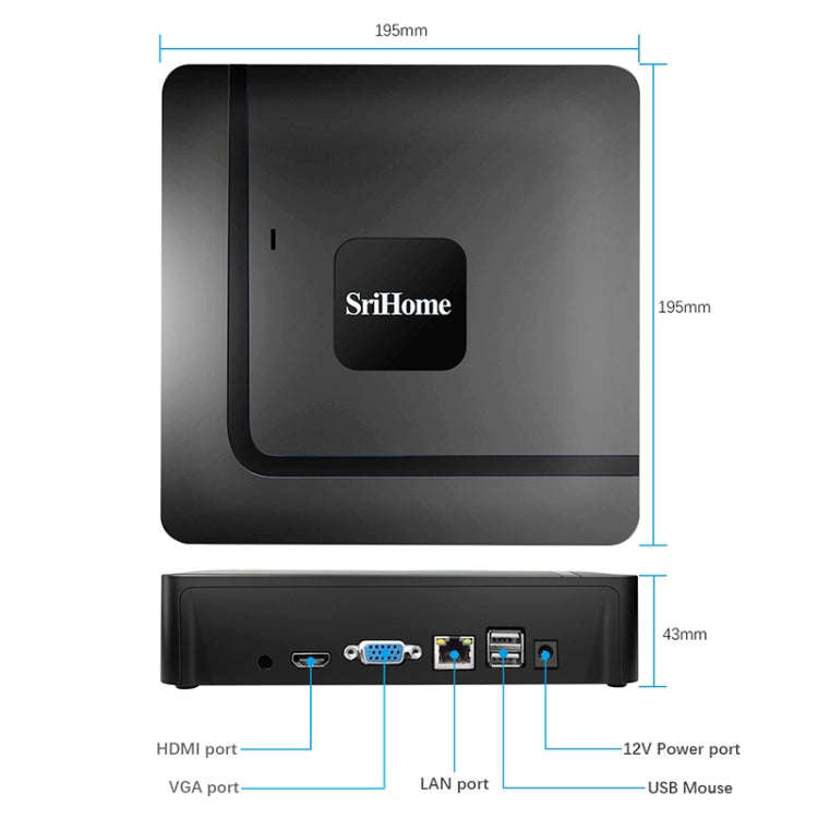 SriHome NVS003 4K Ultra HD 16 Channel Network Video Recorder, AU Plug