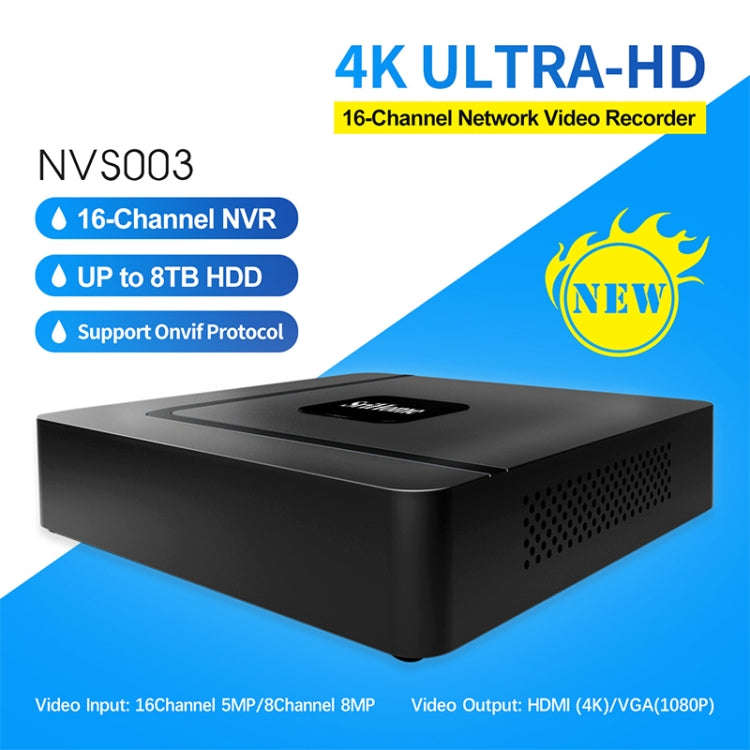 SriHome NVS003 4K Ultra HD 16 Channel Network Video Recorder, AU Plug