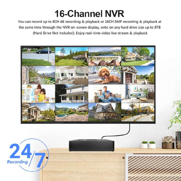 SriHome NVS003 4K Ultra HD 16 Channel Network Video Recorder, AU Plug