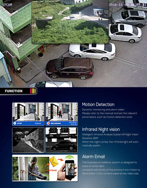 A2B5 720P 1.0 Mega Pixel 2 x Bullet AHD Cameras AHD DVR Kit, Support Night Vision / Motion Detect...