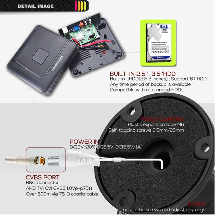 A4B5-Mini 4 Channel 720P 1.0 Mega Pixel 4 x Bullet AHD Cameras AHD DVR Kit, Support Night Vision ...