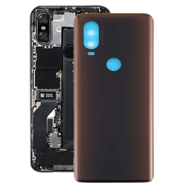 Battery Back Cover for Motorola Moto One Vision(Brown)
