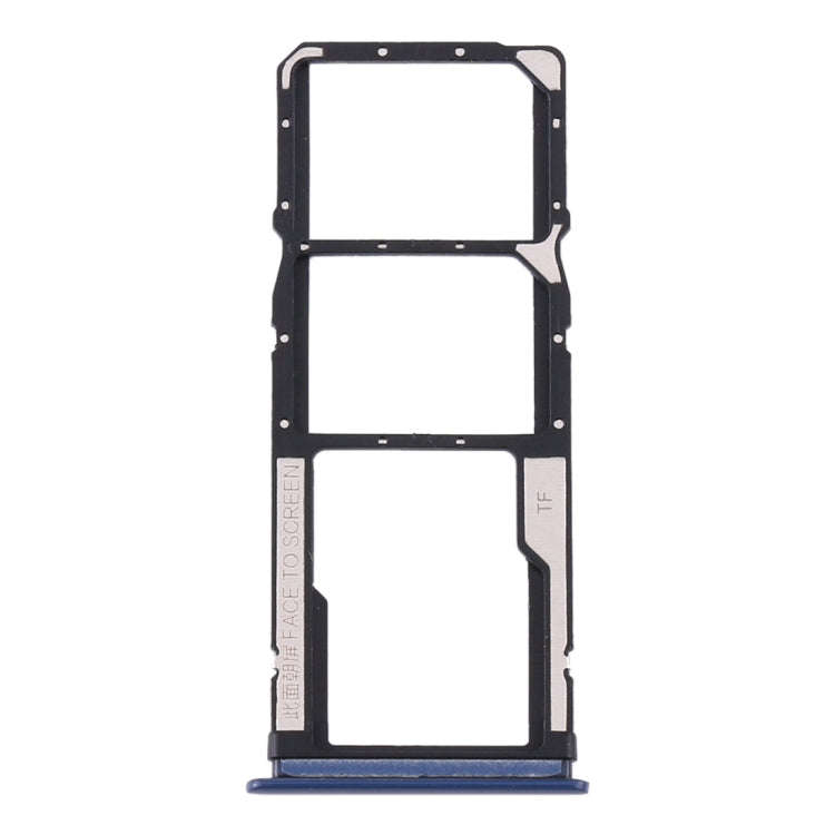 SIM Card Tray + SIM Card Tray + Micro SD Card Tray for Xiaomi Redmi 10X 4G / Redmi Note 9(Blue)