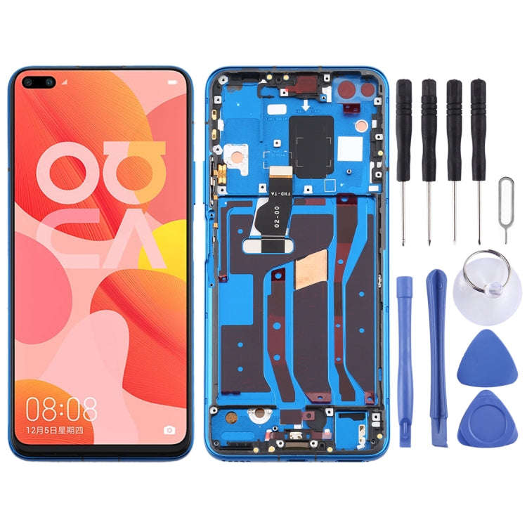 OEM LCD Screen for Huawei Nova 6 5G Digitizer Full Assembly with Frame(Dark Blue)