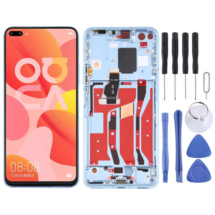 OEM LCD Screen for Huawei Nova 6 5G Digitizer Full Assembly with Frame(Blue)