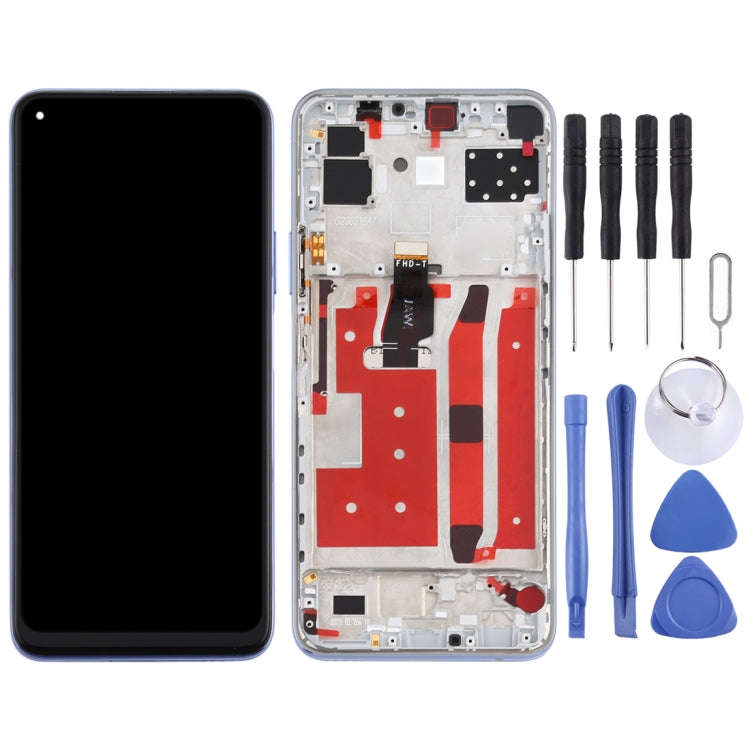 OEM LCD Screen for Huawei Nova 7 SE Digitizer Full Assembly with Frame(Silver)