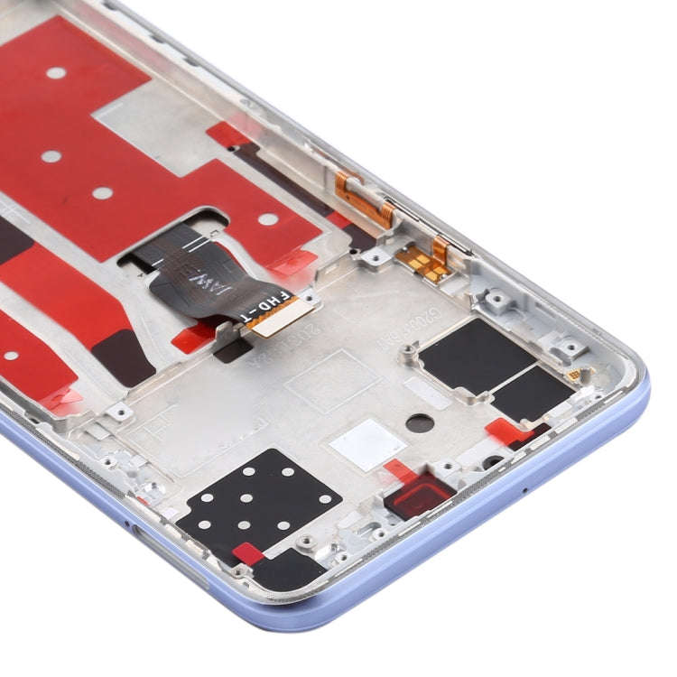 OEM LCD Screen for Huawei Nova 7 SE Digitizer Full Assembly with Frame(Silver)