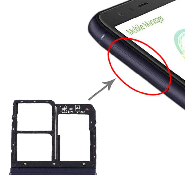 SIM Card Tray + SIM Card Tray + Micro SD Card Tray for Asus Zenfone Max Plus (M1) ZB570TL / X018D...