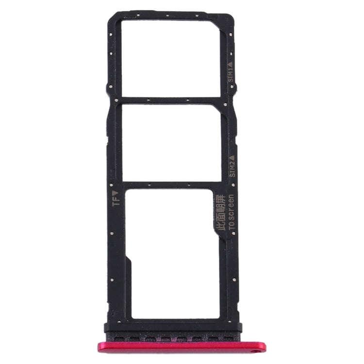 SIM Card Tray + SIM Card Tray + Micro SD Card Tray for Huawei Y7p (Rose Red)