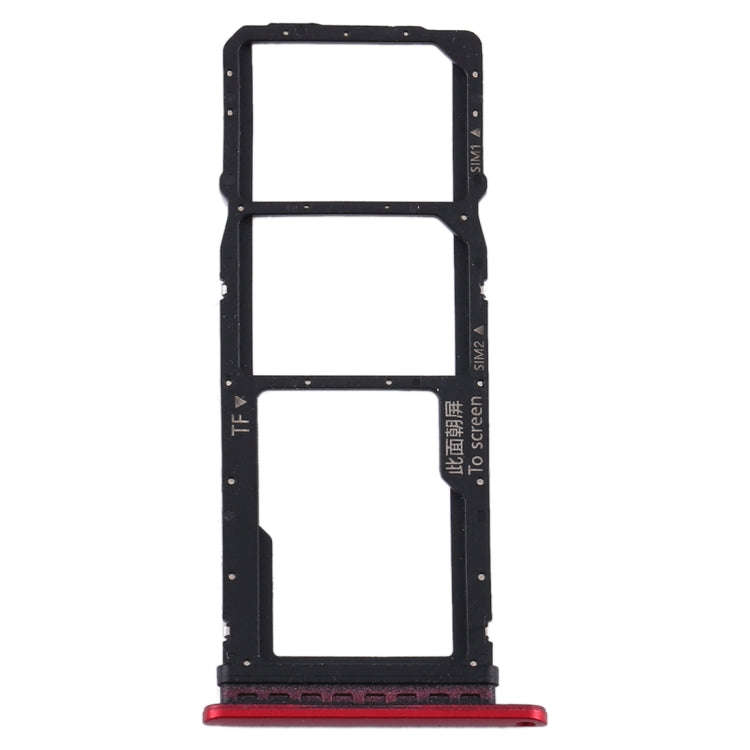 SIM Card Tray + SIM Card Tray + Micro SD Card Tray for Huawei Y7p (Red)