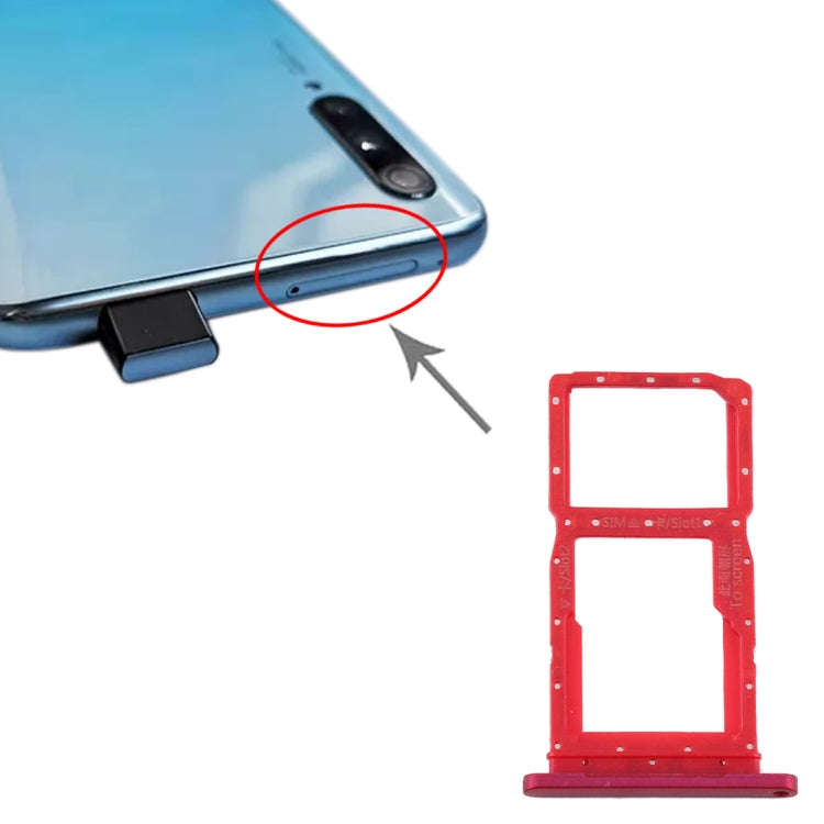 SIM Card Tray + SIM Card Tray / Micro SD Card Tray for Huawei Y9s(Red)