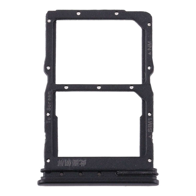 SIM Card Tray + NM Card Tray for Huawei P40 Lite 5G (Black)