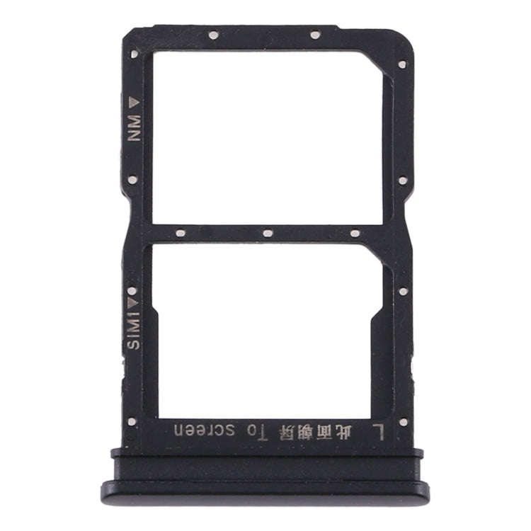 SIM Card Tray + NM Card Tray for Huawei Y8p (Black)