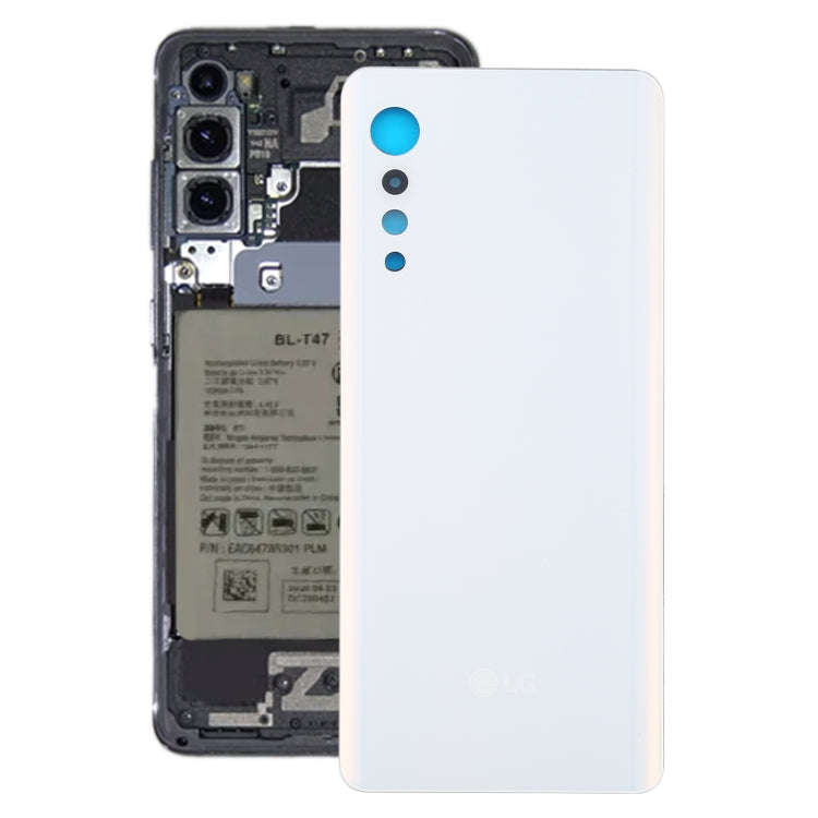 Battery Back Cover for LG Velvet LMG910EMW LM-G910EMW / Velvet 5G LM-G900N LM-G900EM(White)