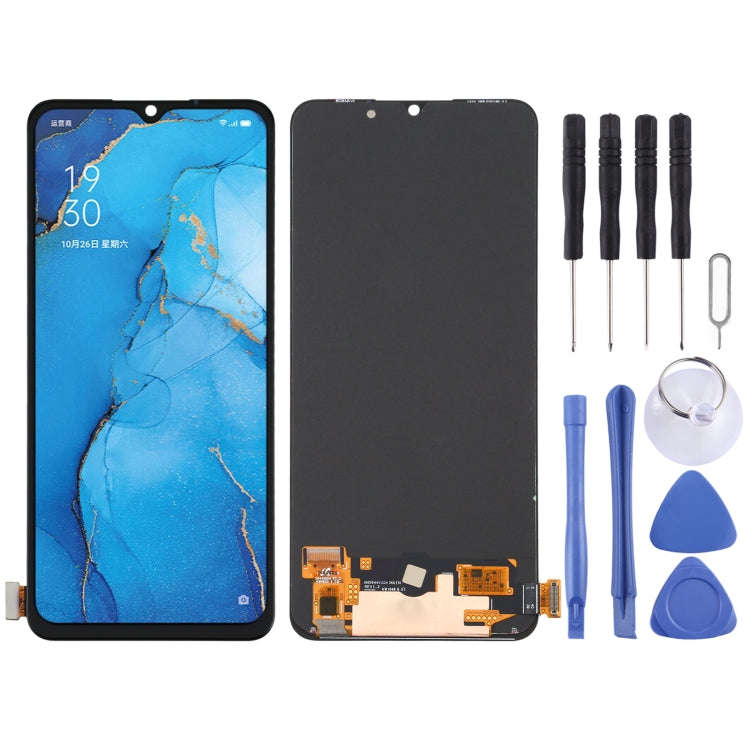 Original AMOLED Material LCD Screen and Digitizer Full Assembly for OPPO Reno3 CPH2043 / A91/ PCP...