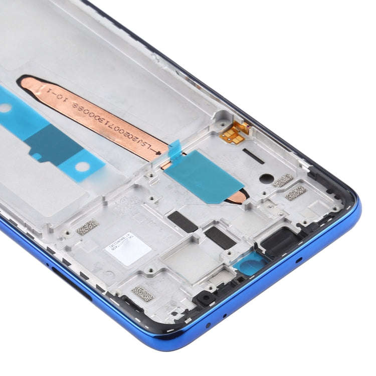 Front Housing LCD Frame Bezel Plate for Xiaomi Poco X3 / Poco X3 NFC M2007J20CG / M2007J20CT(Blue)