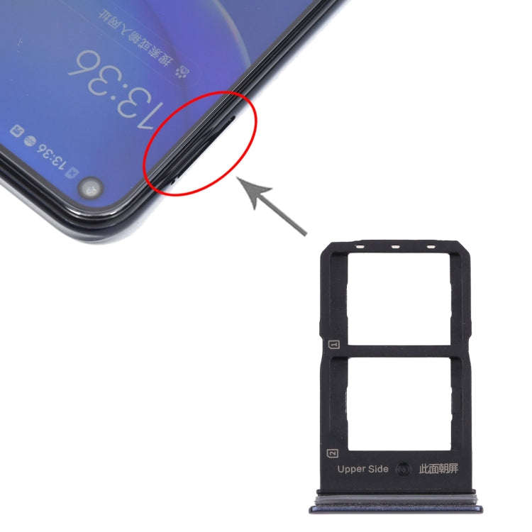 For Vivo Y70s V2002A SIM Card Tray + SIM Card Tray (Black)