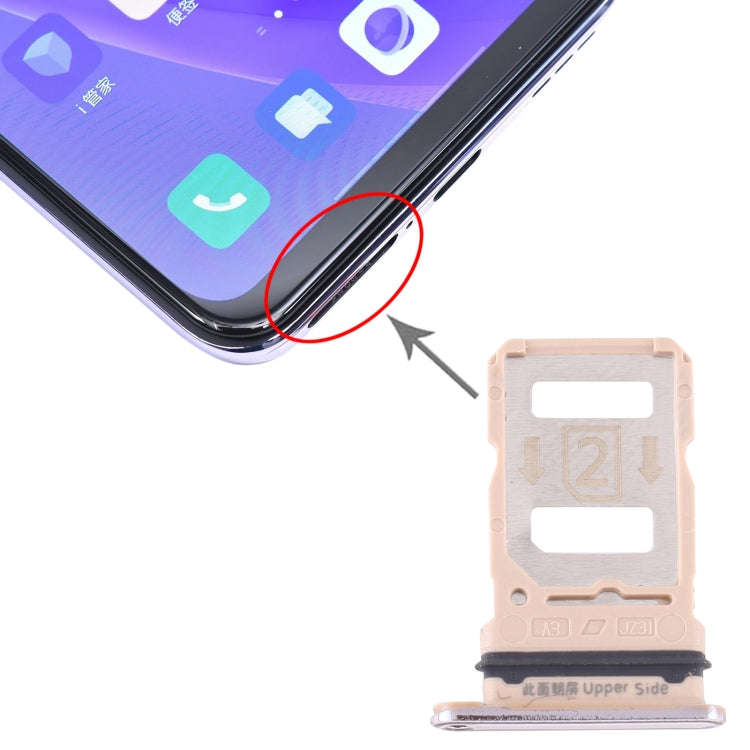 For Vivo Y73s V2031A SIM Card Tray + SIM Card Tray (Gold)