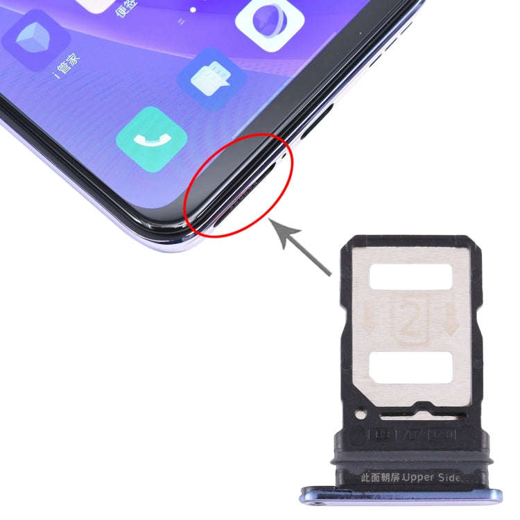 For Vivo Y73s V2031A SIM Card Tray + SIM Card Tray (Purple)