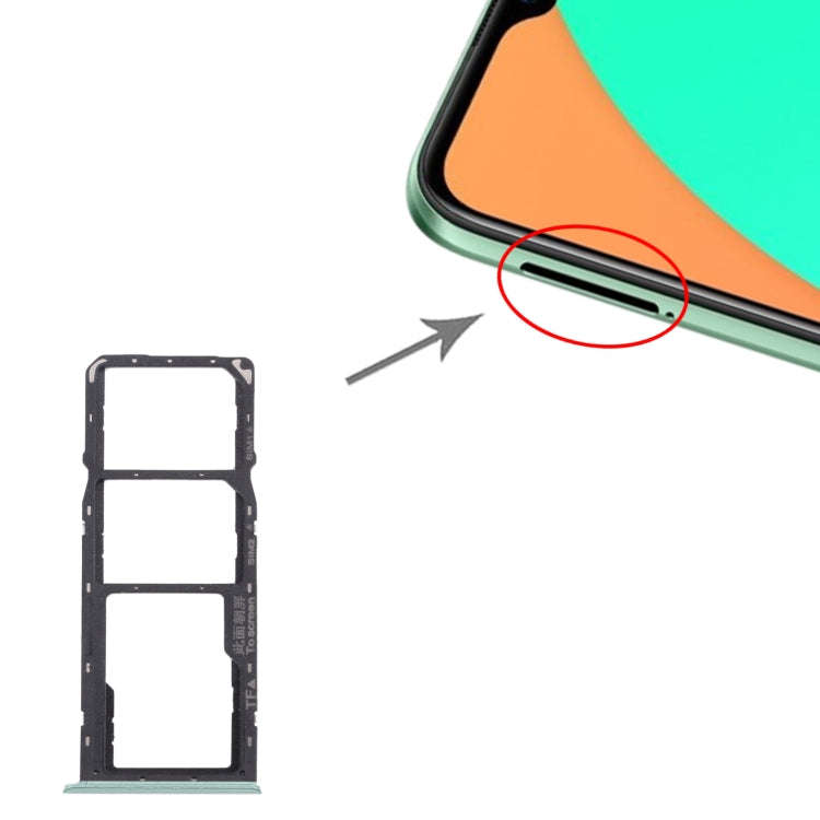 For OPPO Realme C11 RMX2185  SIM Card Tray + SIM Card Tray + Micro SD Card Tray (Green)
