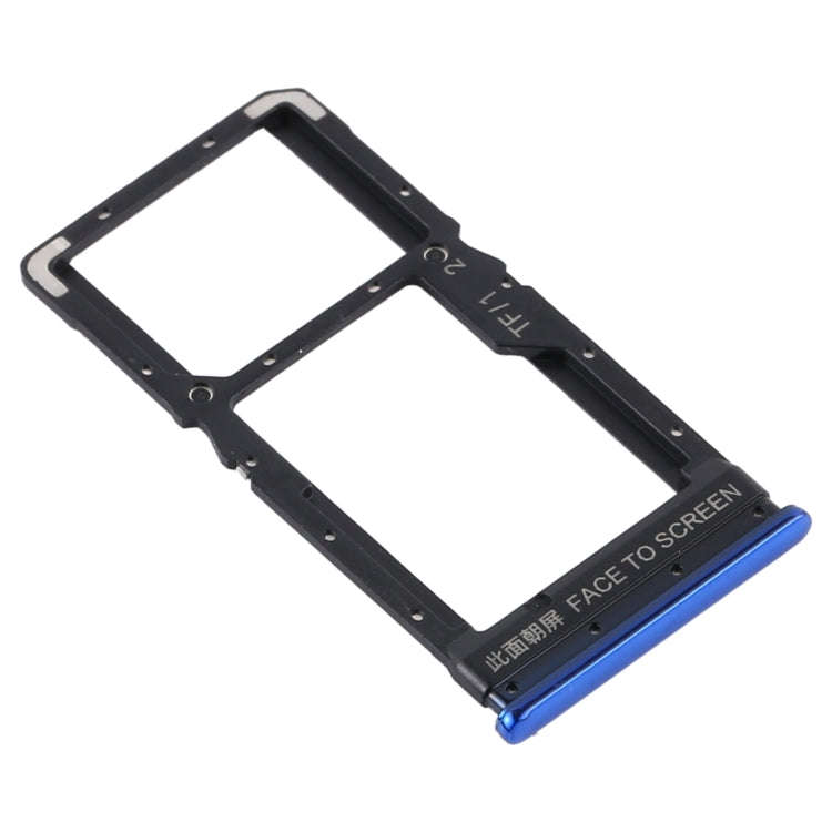 SIM Card Tray + SIM Card Tray / Micro SD Card Tray for Xiaomi Poco X3 / Poco X3 NFC(Blue)