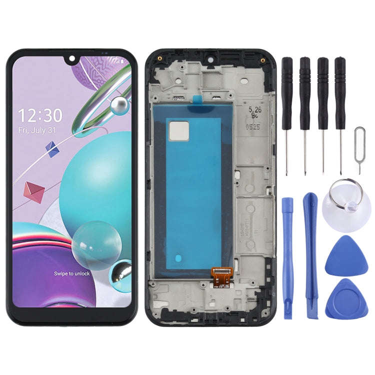 TFT LCD Screen for LG K31 LM-K300Q, LMK300 Digitizer Full Assembly with Frame(Black)