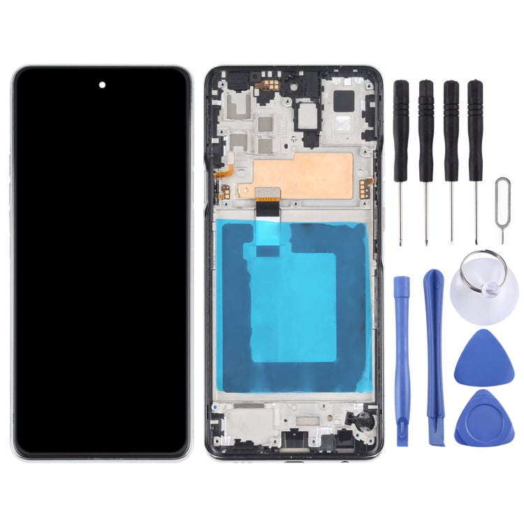 Original LCD Screen for LG Q92 5G Digitizer Full Assembly with Frame (Silver)