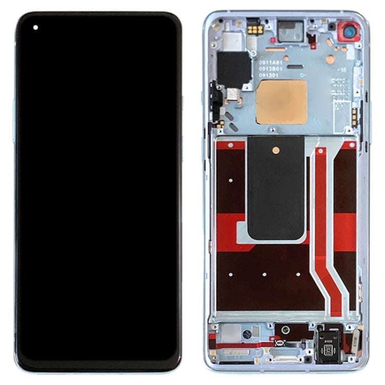 For OnePlus 8T 5G KB2001 KB2000 KB2003 AMOLED LCD Screen Digitizer Full Assembly With Frame (Blue)