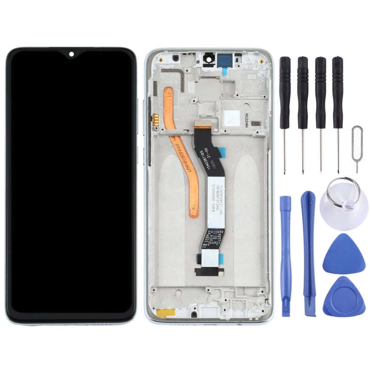 TFT LCD Screen for Xiaomi Redmi Note 8 Pro Single SIM Digitizer Full Assembly with Frame(Silver)