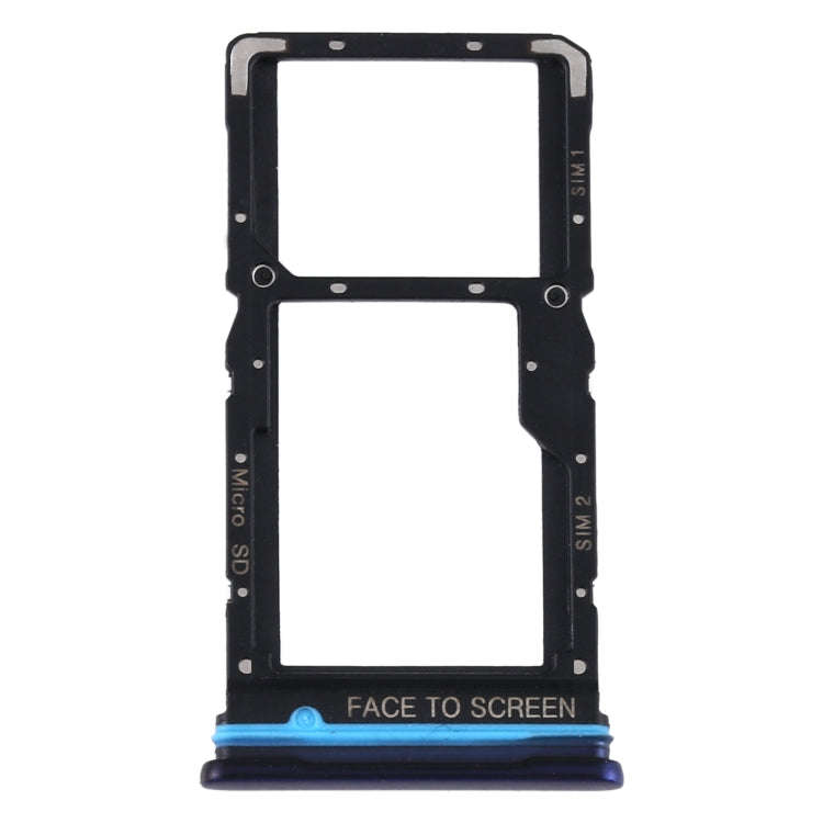 SIM Card Tray + SIM Card Tray / Micro SD Card Tray for Xiaomi Redmi Note 9 Pro 5G M2007J17C (Blue)