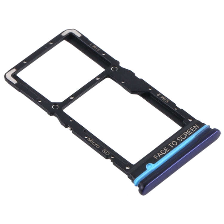 SIM Card Tray + SIM Card Tray / Micro SD Card Tray for Xiaomi Redmi Note 9 Pro 5G M2007J17C (Blue)