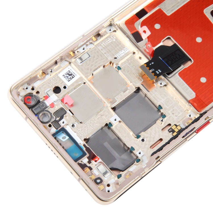 Original LCD Screen and Digitizer Full Assembly with Frame for Huawei Mate 40 Pro (Gold)