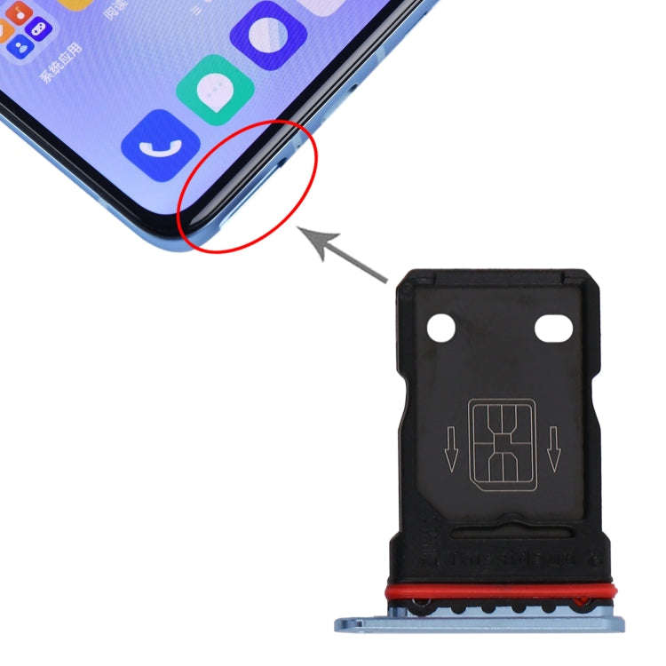 For OnePlus 9R SIM Card Tray + SIM Card Tray (Blue)