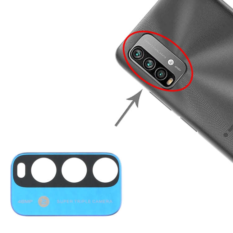 10 PCS Back Camera Lens for Xiaomi Redmi Note 9 4G M2010J19SC (Blue)