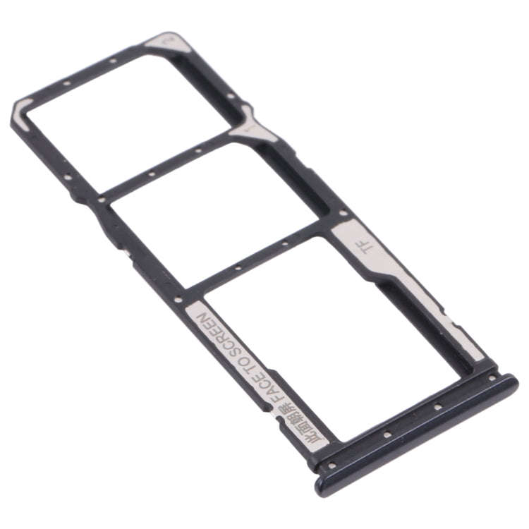 SIM Card Tray + SIM Card Tray + Micro SD Card Tray for Xiaomi Poco M3 M2010J19CG M2010J19CI (Black)