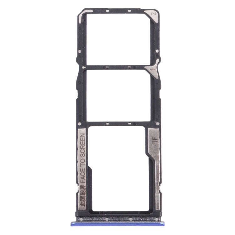 SIM Card Tray + SIM Card Tray + Micro SD Card Tray for Xiaomi Poco M3 M2010J19CG M2010J19CI (Blue)