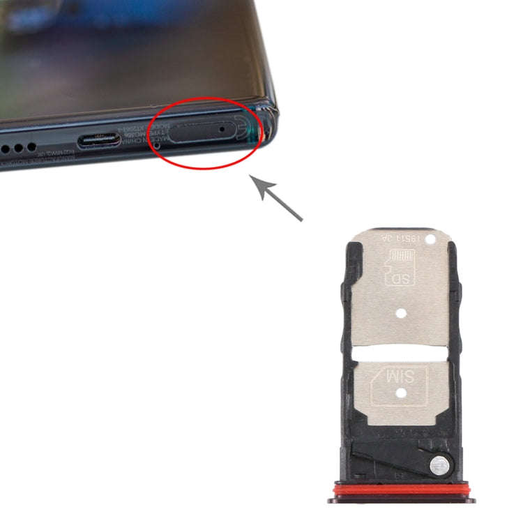 SIM Card Tray + Micro SD Card Tray for Motorola Moto Edge+ (Purple)