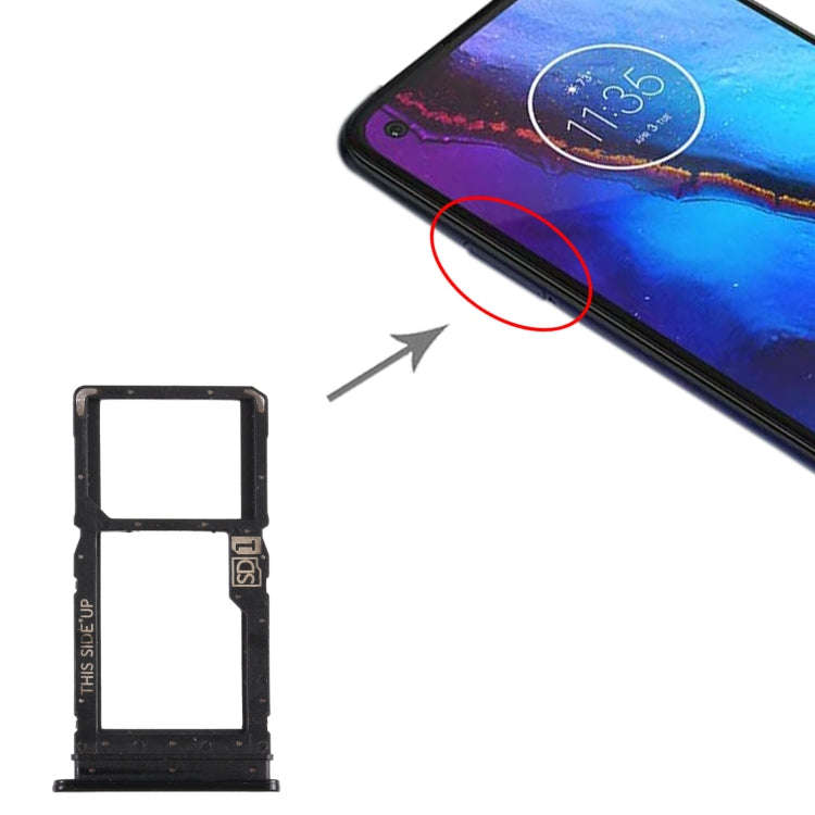 SIM Card Tray + Micro SD Card Tray for Motorola Moto G Power (Black)