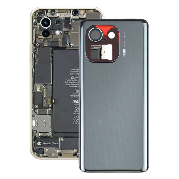 Original Battery Back Cover for Xiaomi Mi 11 Pro(Black)