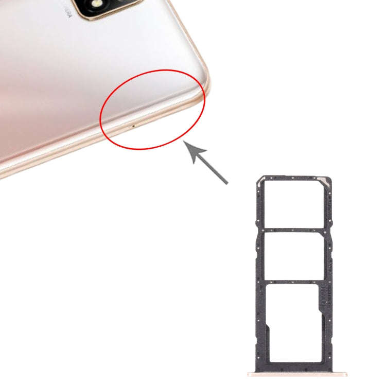 SIM Card Tray + SIM Card Tray + Micro SD Card Tray for Huawei Enjoy 20 SE 4G(Gold)