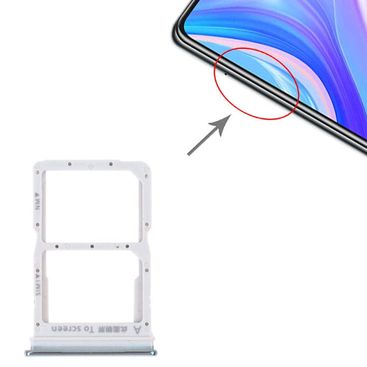 SIM Card Tray + NM Card Tray for Huawei P Smart S (Silver)