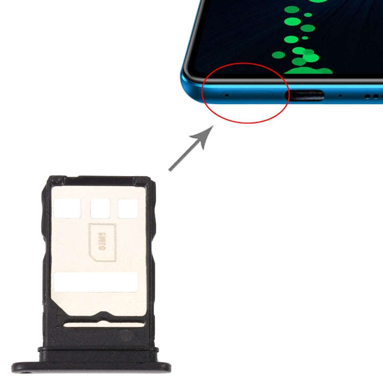SIM Card Tray + SIM Card Tray / NM Card Tray for Honor X10 5G (Black)