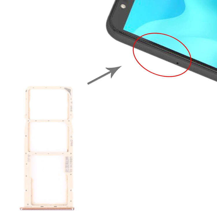SIM Card Tray + SIM Card Tray + Micro SD Card Tray for Huawei Y5p (Gold)